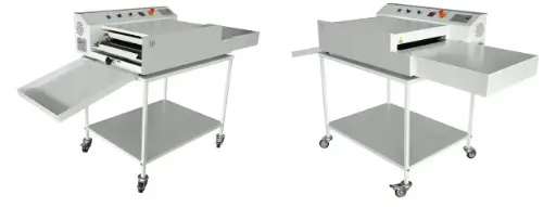 [GMP.PR45/N-Air] Maquina termocolagem de colar entretela de tapete rotativo com mesa de apoio incluida Giemmepi PR45 / N com dupla pressão pneumatica (Custom Tariff 84513000)