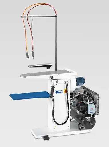 [Ghi.GB-S-88F] Mesa tira nódoas com aspiração, com duas pistolas, suporte de pistolas e 2 tanques para liquido, iluminação, pistola de vapor Ghidini GB-S-88 F