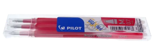 [Pil.FrixVerm] Pack de 3 recargas esfer. clicker Pilot Frixion 0.7mm ( Sai com vapor ) - Vermelho