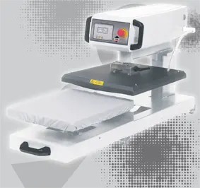 [ETS.PRS2C] Prensa de transfers modelo eléctrico com prato de 50 x 40 cm com botão de start com painel touch ETS PRS 2C