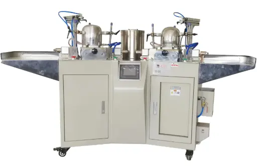 [ImHe.H-102D] Prensa para bonés / chapéus para formar a cabeça com duas formas e caldeira H-102D