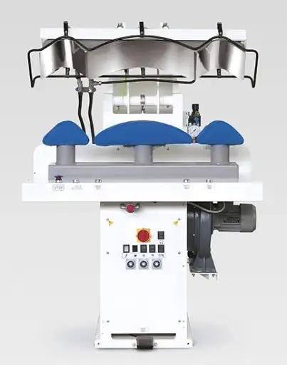 [Ghi.P88CP] Prensa para passar colarinhos e punhos, com prato superior liso, aquecimento e movimento pneumático, para ligar a alimentação de vapor e ar comprimido Ghidini P88 CP