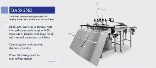 [BASS2565] Unidade automatica BASS 2565 para chulear as frentes e traseiros em automatico - 2 cabeças Pegasus EXT - PRODUÇÃO 8 / H - 550 CALÇAS