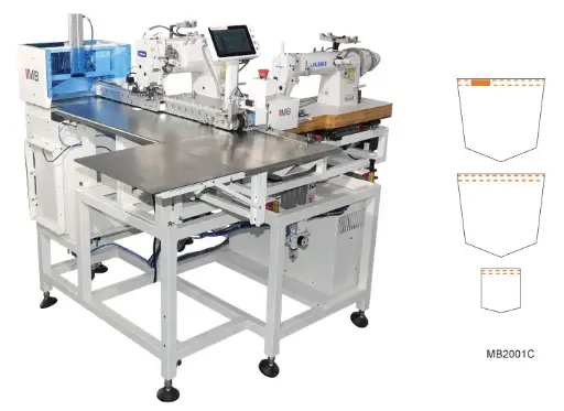 [Imb.MB2001C] Automatismo para bainhas de bolso em automatico em ponto preso ou ponto cadeia MB2001C