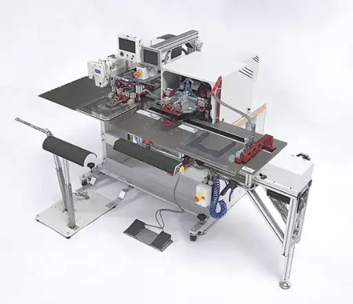 [Sip.PS342SIP.V2] Maquina Automatica para vincar e pregar bolsos de chapa , com cabeça de costura Brother BAS 342 Sip-Italy PS342FG1SIP.V2 com kit de mudança rápida 3 conjuntos de paletas, com 1 ano de uso ilimitado do software pocket helper, ideal para bolsos de chapa em Jeans, calcas de trabalho / fardas, polos, camisas, meias luas.