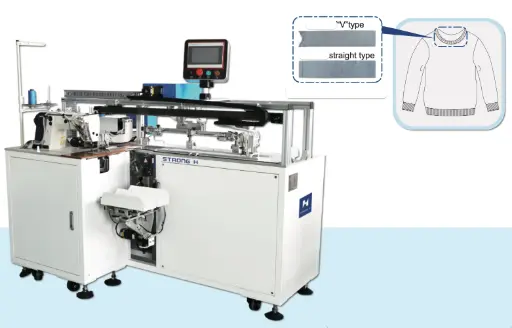 [St.M1-B1] Automatismo para fazer golas de rib em V ou a direito M1-B1 com cabeça de costura Brother S-7300A em automático