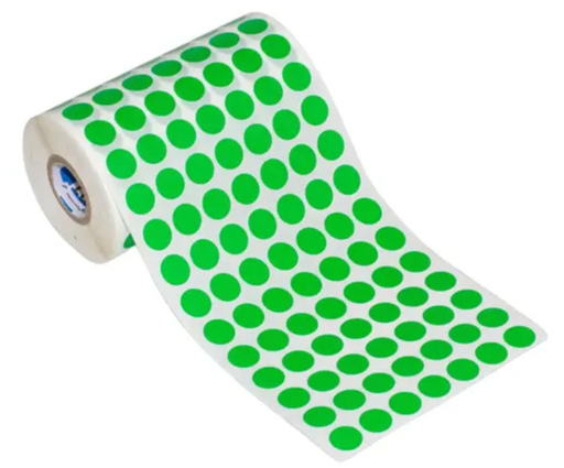 [172105verde] Rolo Etiquetas Papel  /  Autocolante 10mm Verde (caixa 6000 unidades) 