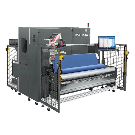 [Osh.Eagle.Ai-LM] Maquina revistar / medir malhas e tecidos, 220cm uteis , com inspeção por IA ( Inteligência artificial ) -  Eagle Ai Oshima